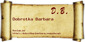 Dobrotka Barbara névjegykártya